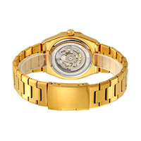Montre-bracelet mécanique squelette pour homme SKMEI M034, boîtier en alliage, bracelet en acier inoxydable, aiguilles lumineuses, étanche, automatique