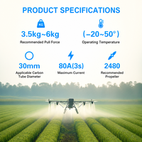 Moteur brushless robuste de qualité agricole S6218 130KV à forte poussée pour système de propulsion d'avions de pulvérisation