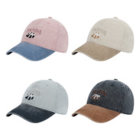 Gorra de Béisbol Bordada con Panda Lavado, Diseño Bicolor, Estilo Casual, Protección Solar para Hombre y Mujer, Novedad 2026