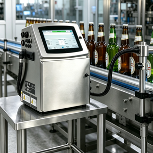 Machine d'impression de codes de date d'expiration avec logo personnalisé DOCOD CIJ V2000, imprimante jet d'encre à petits caractères pour codes QR continus sur verre - Product Image 1