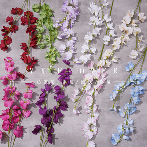 พวงมาลัยดอกไม้ประดิษฐ์ ยี่ซวน สำหรับตกแต่งงานแต่งงานและบ้าน สีม่วง ชมพู ขาว ฟ้า แดง เขียว - Product Image 1