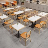 Tables et chaises de restaurant en bois massif, ardoise, durables, écologiques, faciles à nettoyer, design moderne, pour cafés