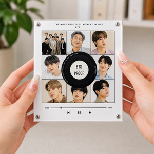 Imán Giratorio Acrílico para Refrigerador con NFC y Luz Nocturna, Reproductor Automático de Música con Arte de Álbumes de BTS para Amantes de <span class=keywords><strong>la</strong></span> Música (9 Canciones) - Product Image 2