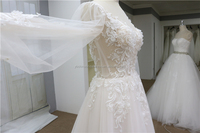 Robe de mariée modeste à manches en tulle et dentelle de cristal, 2020, robe de bal de mariage, usine