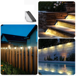 Lampe de pont solaire extérieure blanc chaud IP65 étanche interrupteur automatique lampes à induction triangulaire 24LED lumière d'étape décorative - Product Image 6