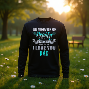 T-shirt à manches longues Love Angel Dad In Heaven Memorial pour la fête des mères en famille - Product Image 3