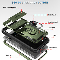 Pour les étuis de téléphone Google Pixel 8 Pro 6 Pro avec support de bague à 360 degrés et protecteur d'objectif coulissant