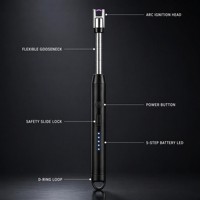 Briquet électrique rechargeable à col de cygne flexible, allumage sans flamme USB, pour cuisinière, barbecue et gaz