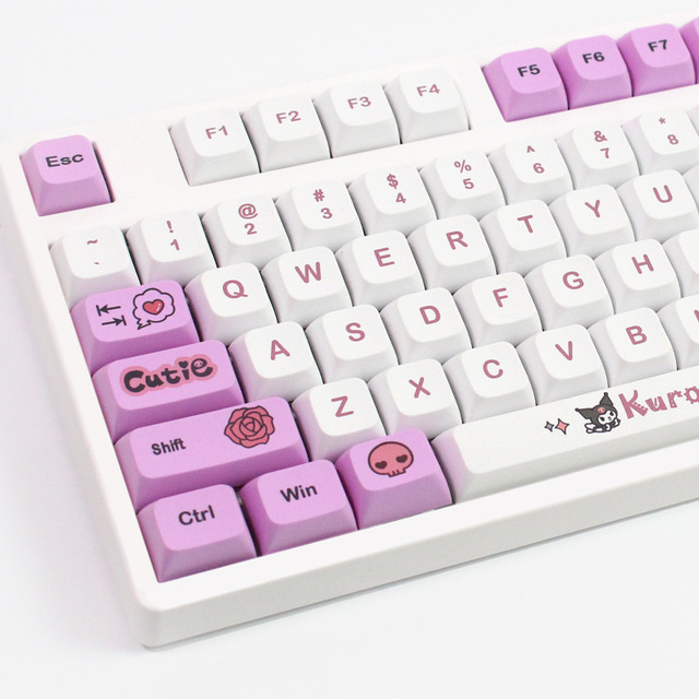 Theme Kuromi XDA Profile 130keys PBT Dye Sublimation Keycaps Set PBT Keycap for Mechanical Keyboard