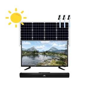 Bateria de lítio construída em casa Solar iluminação solar TV sistema com 25w 65w painel solar carga suporte bluetooth sistema solar