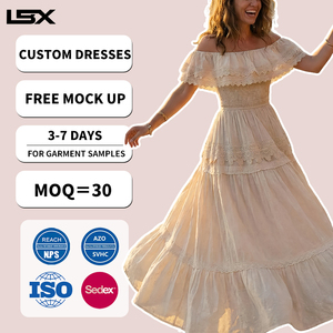 <span class=keywords><strong>Robe</strong></span> <span class=keywords><strong>longue</strong></span> d'été <span class=keywords><strong>blanche</strong></span> personnalisée pour femme, style vintage, broderie française, dos nu, imprimé floral, bretelles fines - Product Image 1