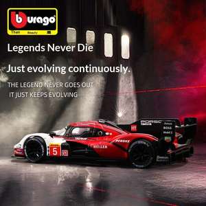 Modèle de voiture en alliage Porsche 963 haute fidélité 1:43, jouet de simulation, ornement, cadeau de collection avec emballage en boîte colorée - Product Image 2