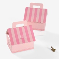 Boîte-cadeau matérielle en carton Portable rose Simple House Design pour la cuisson de Nougat Cookie Candy Packaging Creative Packaging Stock