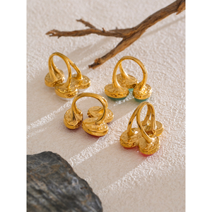 1990 модные женские кольца из нержавеющей стали с 2025 агатом из натурального камня - Product Image 6