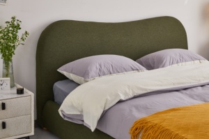 Muebles de diseño moderno Cama de madera con funda Cómoda cama de madera profesional - Product Image 4