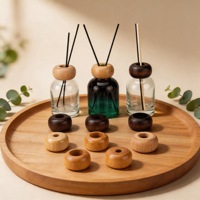 Capuchons de diffuseur à roseaux ronds en bois de hêtre avec design personnalisé – Idéal pour la décoration de la maison, du bureau et de la chambre