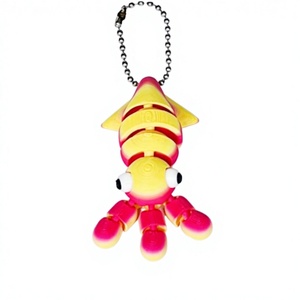 2026 Porte-clés et pendentif de sac en forme de calmar/théia mignon imprimé en 3D, figurine animale réaliste, cadeau transfrontalier pour la maternité - Product Image 4