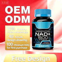 Capsules de NAD+ et de Resvératrol ultra puissantes, véganes, sans gluten, pour stimuler l'énergie cellulaire, la résistance et soutenir le système immunitaire des adultes, complément OEM