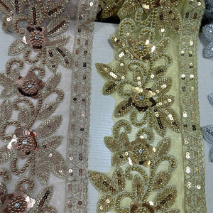 Thiết kế mới đính cườm thêu <span class=keywords><strong>TRIM</strong></span> rộng 15cm cho Bridal Wedding Craft cho DIY may - Product Image 5