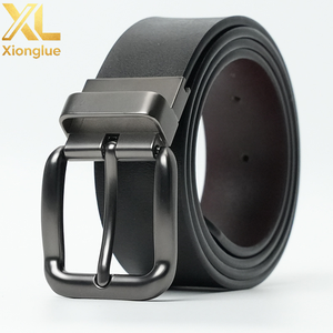 Nuevo Cinturón de Cuero Vacuno con Hebilla Giratoria de Aleación para Hombre, Estilo Casual de Negocios, Simple y Moderno, de 3.5 cm de Ancho, para Jeans - Product Image 2