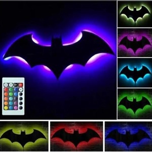 Creative LED Decorative Background Wall Lamp <b>Plug</b> in <b>Remote</b> Control Color Changing Lamp Bat Wing Bedside Ambience Light - Product Image 5