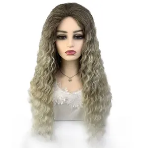 Wholesale price women's wig long water wave pattern curly fashion natural high-end atmospheric synthetic fiber wig