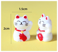 Vente en gros de figurines de chat porte-bonheur en résine, faites à la main et peintes à la main, style japonais Maneki Neko, miniatures pour maison de poupée, décoration de paysage, cadeau
