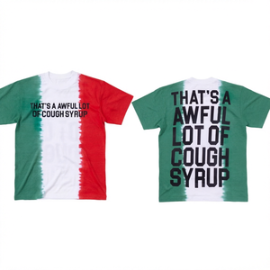 เสื้อยืดพิมพ์ลาย "That's A Awful Lot Of Cough Syrup" แขนสั้น คอกลม ผ้าเจอร์ซีย์ลำลอง สำหรับผู้ชาย สีเขียว ขาว แดง - Product Image 1