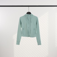 [En stock] Veste courte à capuche en nylon doublée de paillettes pour femmes, respirante, coupe ajustée, pour le yoga, la remise en forme et les sports