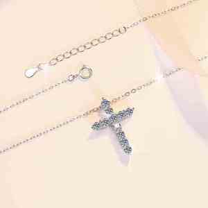 Joyería Fina Nuevo Diseño Elegante de Alta Calidad con Moissanita de Diamante Completo VVS1 Colgante de Cruz en Plata de Ley S925 - Product Image 4
