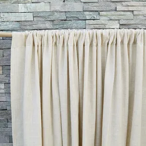 Pannello per tende per finestra superiore con linguetta in lino naturale lino dimensioni personalizzate colori porta bagno Retro bianco grigio drappo Semi-trasparente
