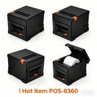 Impresora Térmica de Recibos POS de 80 mm, Impresora Inalámbrica de Facturas para Comercio Minorista, Máquina de Impresión de Facturas de 3 Pulgadas con Cortador Automático 8360