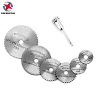 Lames de scie circulaires miniatures, 7 pièces, ensemble de disques de coupe HSS accessoires d'outils rotatifs pour Dremel, bois, plastique et aluminium