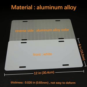Plaque d'immatriculation personnalisée en aluminium, sublimation métallique, vente en gros, résistante aux UV, pour automobile - Product Image 5