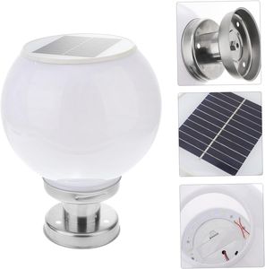 24LED 30cm pilier solaire lumineux double couleur acrylique solaire poste lumières extérieur télécommande solaire jardin Globe lumières pour clôture - Product Image 3