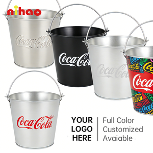 ถังน้ำแข็งโลหะชุบสังกะสีเกรดอาหาร NIHAO ขนาดใหญ่ 5 ลิตร สำหรับแชมเปญและเบียร์ พกพาสะดวกสำหรับตั้งแคมป์ปิกนิกกลางแจ้ง - Product Image 2