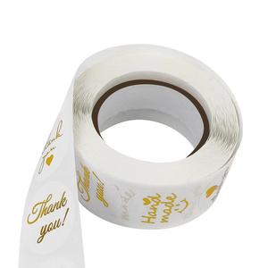 500 pz/rotolo Adesivo da 1 pollice vendita all'ingrosso popolare oro grazie adesivi Forl etichetta autoadesiva a forma di cuore - Product Image 6