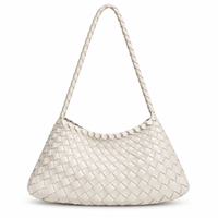 Sac à bandoulière en tricot de polyester pour femmes, sac à main à fermeture éclair pour le bureau, le shopping, les déplacements, les fêtes et les rendez-vous