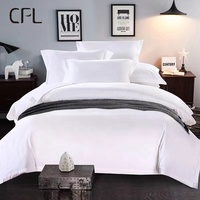 Ensemble de draps double en coton de haute qualité de style moderne 300TC literie d'hôtel 5 étoiles 4 pièces pour la maison hôpital housse de couette incluse