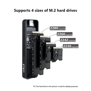 เคส M.2แบบสองโปรโตคอล10Gbps USB 3.2 Gen2 Type-C อะลูมิเนียมสำหรับ NVME SATA SSD - Product Image 6