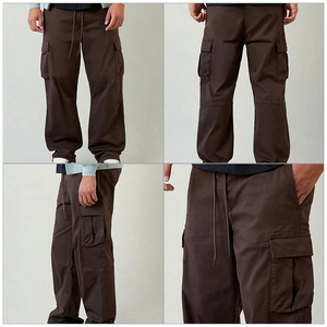 OEM Mid Rise uomo Y2K Vintage Baggy Hip Hop pantaloni <span class=keywords><strong>Cargo</strong></span> Unisex stile paracadute con blocchi di colore e tecniche ricamate - Product Image 2