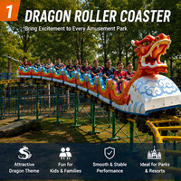 Mini-Parc de Montagnes Russes Dragon en Métal et Fibre de Verre pour Extérieur, Parc d'Attractions, Centre Commercial, Manège pour Enfants avec Capacité de 18 Personnes