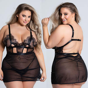 Lingerie Sexy pour Grosses Femmes Grande Taille Sous-Vêtements Robe Dentelle Nuisette Sexy Femme <span class=keywords><strong>Mature</strong></span> - Product Image 6