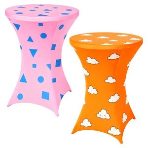 Custom Printed <b>Round</b> Cocktail <b>Table</b> <b>Cover</b> Wholesale Spandex Bar <b>Table</b> Cloths - Product Image 5