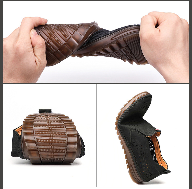 Men Fashion Footwear Summer White Leather Hollowed Men Casual Shoes
