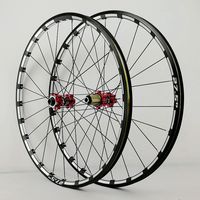Roue de vélo de montagne 26/27,5 pouces, moyeu à roulement tri-latéral avant 2 arrière 4, jeu de roues super fluide, jante CNC, axe traversant, boîtier de moyeu.
