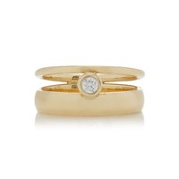 Bague Hailey Style en or jaune massif 14 carats avec diamant de laboratoire de 1 carat, bijou sculptural minimaliste de style mid-century, héritage de joaillerie fine pour femme