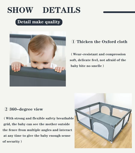 Parc pour bébé pliable en plastique de grande taille, clôture de sécurité carrée pour enfants avec jouets, facile à ranger, marque Vista - Product Image 5