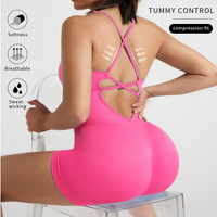 Combinaison de yoga sans coutures dos nu, effet ventre plat, respirante, anti-transpiration, séchage rapide pour le cyclisme et l'exercice