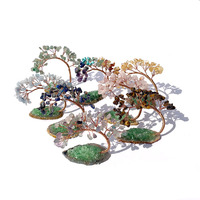 Base de ágata de cristal curativo Natural hecha a mano, amatista tallada, árbol de la suerte, venta al por mayor, amor, piedra decorativa, artesanía, gran oferta, Idea de regalo